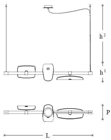 Lámpara-Axi-Incanto-Italamp de Suspensión - Dimensiones